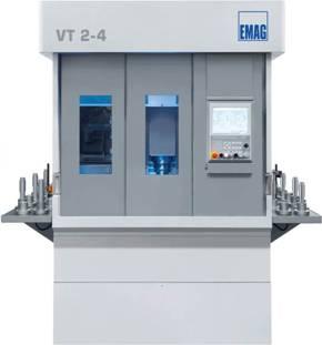 图5：四轴 VT 2-4 倒立式轴类件加工车床可加工最大直径为 100 mm，长度为 400 mm 的工件。