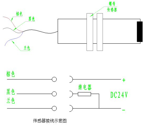 金属感应传感器接线图图片